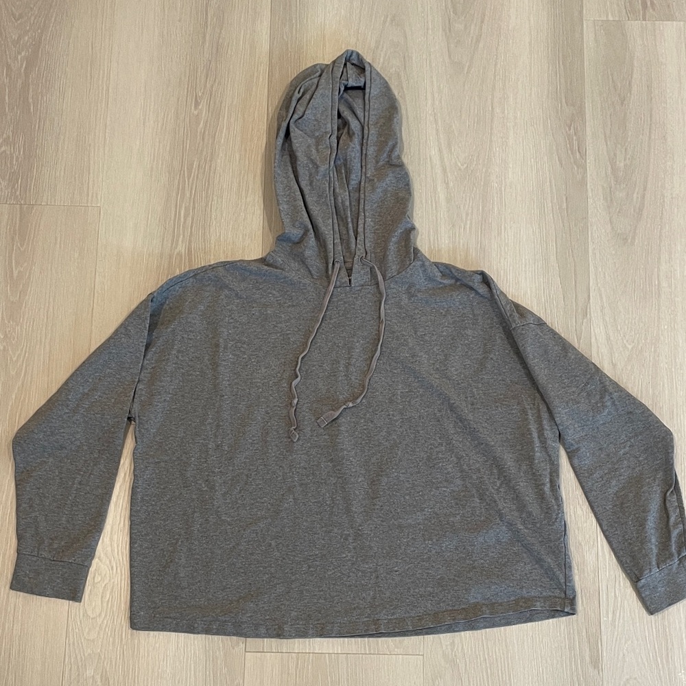 Eileen Fisher Heathered Organic Cotton Jersey Hooded Top